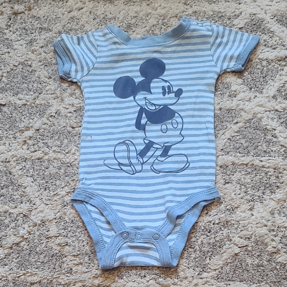 20 for $10 - Disney for Motherhood Boys 0-6m Blue Onesie with Mickey Mouse